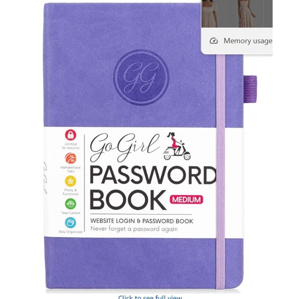 NWT GoGirl Password Book with Alphabetical tabs